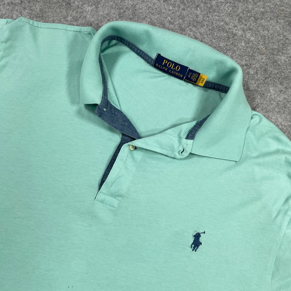 Polo Ralph Lauren Mens Polo Shirt LT Mint Green Short Sleeve Cotton Pony Logo